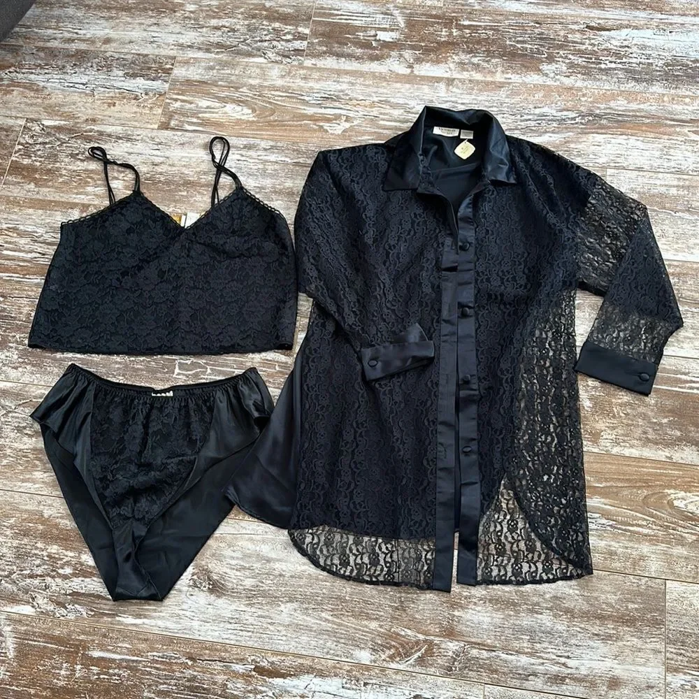 New Vintage Label Victorias Secret 3 Pc. Lingerie Set
